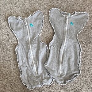2 Love to Dream Newborn Swaddles Gray Bundle Lot